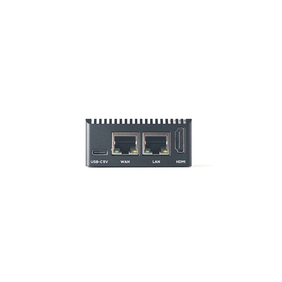 NanoPi R3S — передняя панель: USB-C 5V, WAN, LAN, HDMI